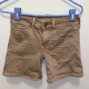 AE Khaki Midi Shorts